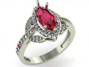 anello con diamanti per donna Modello di stampa 3D