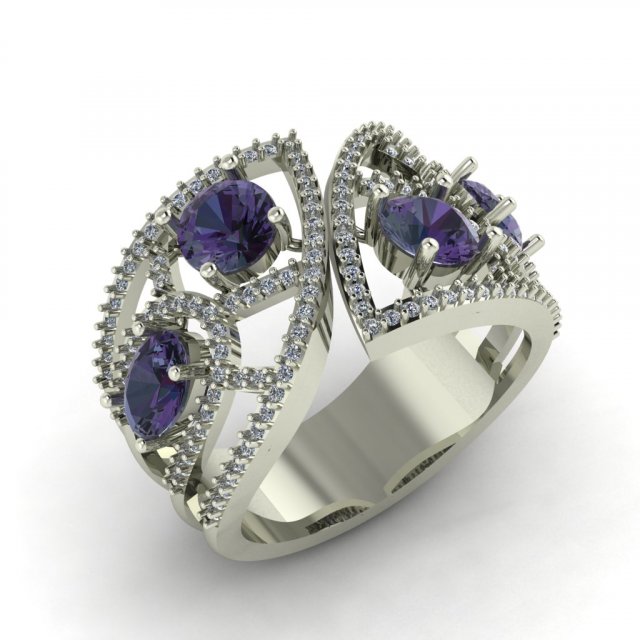 diamond ring for ladies Modèles 3D en vedette .c4d .max .obj .3ds .fbx .stl .blend 