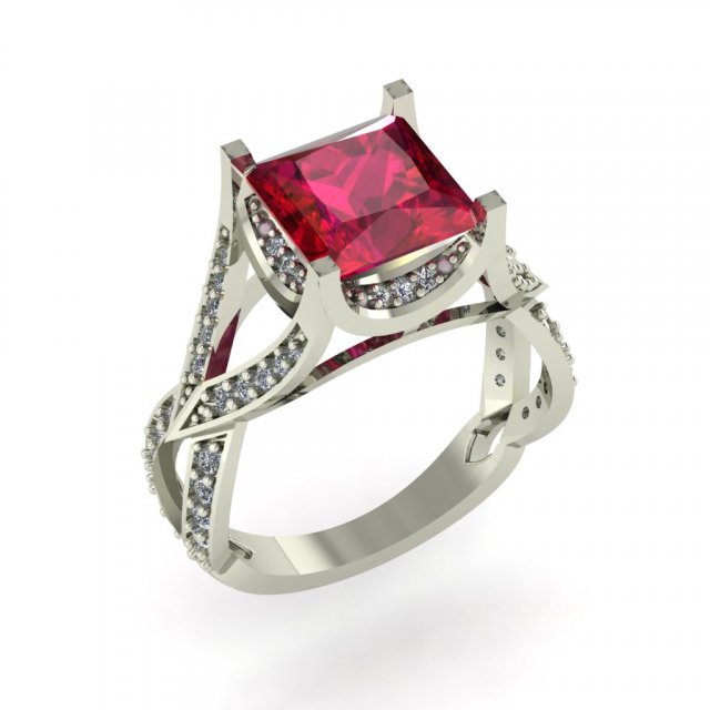 diamond ring for ladies Modèles 3D en vedette .c4d .max .obj .3ds .fbx .stl .blend 