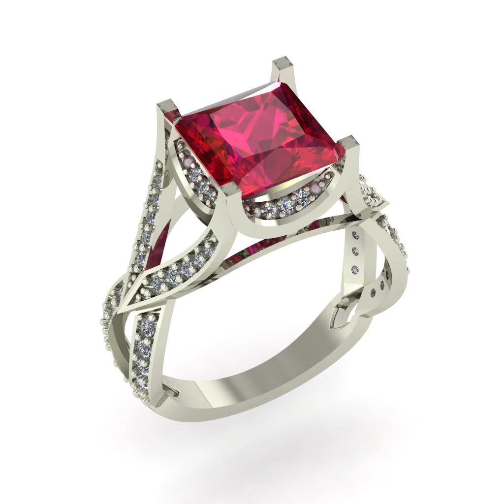 diamond ring for ladies 3D Print Model .c4d .max .obj .3ds .fbx .stl .blend 
