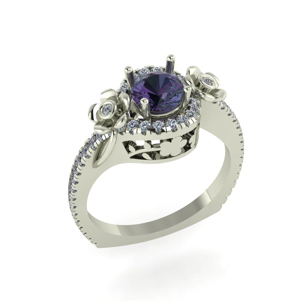 diamond ring for ladies 3D Print Model .c4d .max .obj .3ds .fbx .stl .blend 