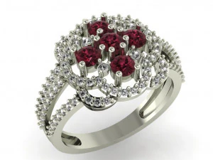 anillo de diamantes para damas Modelo de impresión 3D