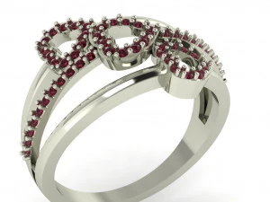 महिलाओं के लिए हीरे की अंगूठी 3D प्रिंट मॉडल