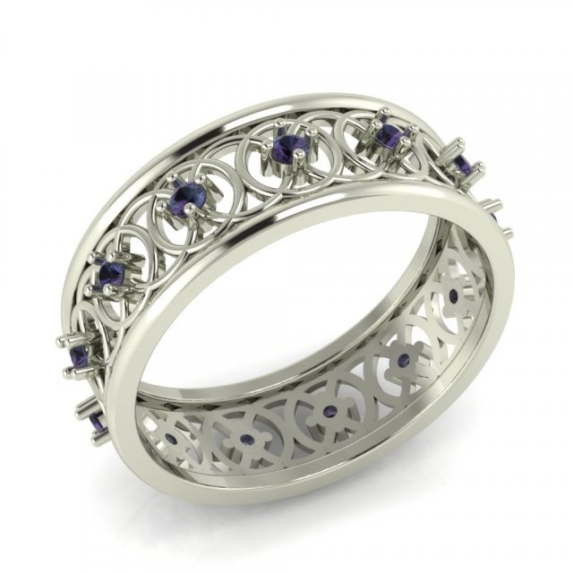 diamond ring for ladies 3Dプリントモデル .c4d .max .obj .3ds .fbx .stl .blend 