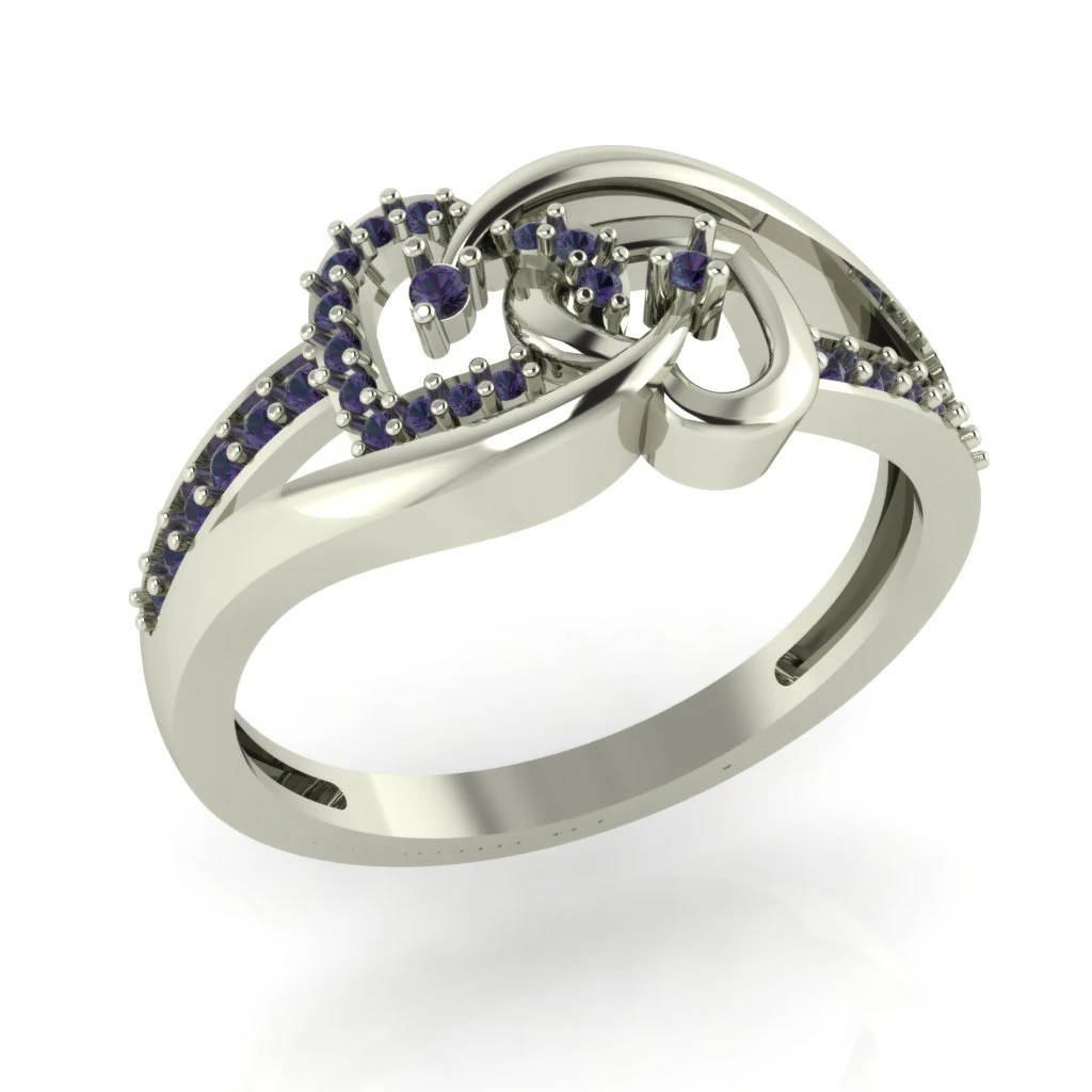 diamond ring for ladies 3D Print Model .c4d .max .obj .3ds .fbx .stl .blend 