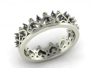 pierścionek z brylantem dla pań Model do druku 3D