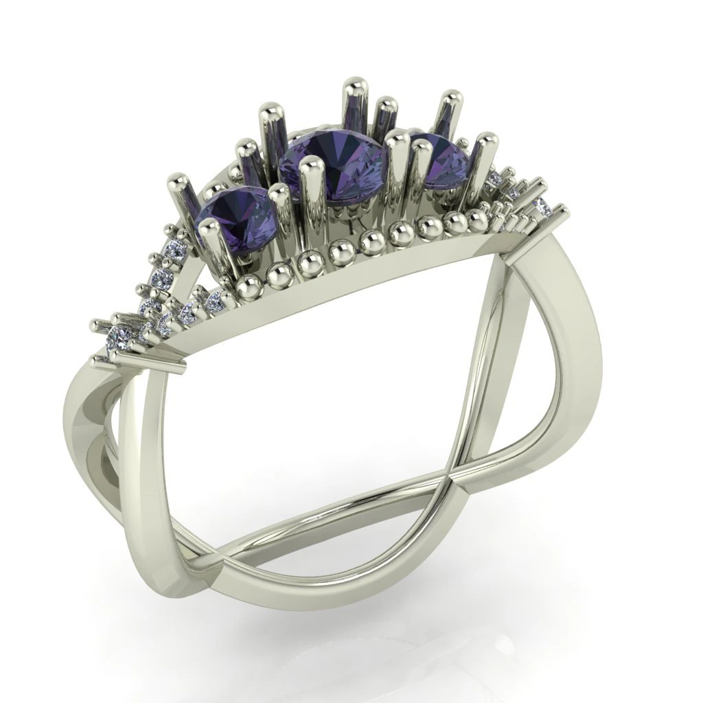 diamond ring for ladies 3D Print Model .c4d .max .obj .3ds .fbx .stl .blend 