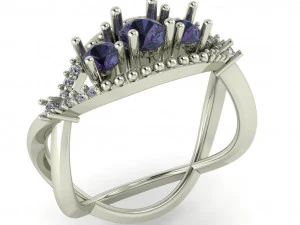 anello con diamanti per donna Modello di stampa 3D