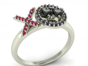 pierścionek z brylantem dla pań Model do druku 3D