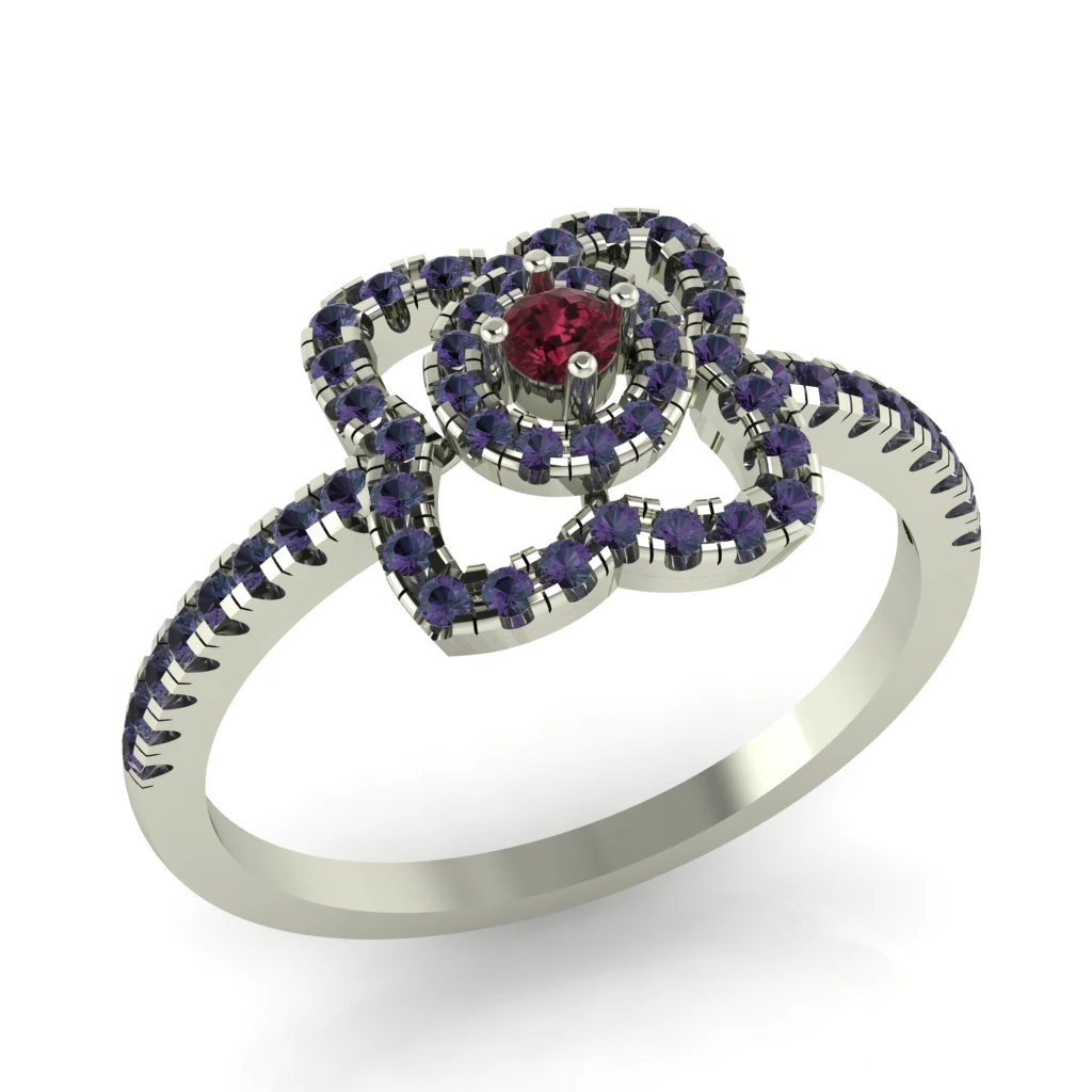 diamond ring for ladies 3D Print Model .c4d .max .obj .3ds .fbx .stl .blend 