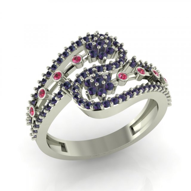 diamond ring for ladies 3D-printmodel .c4d .max .obj .3ds .fbx .stl .blend 