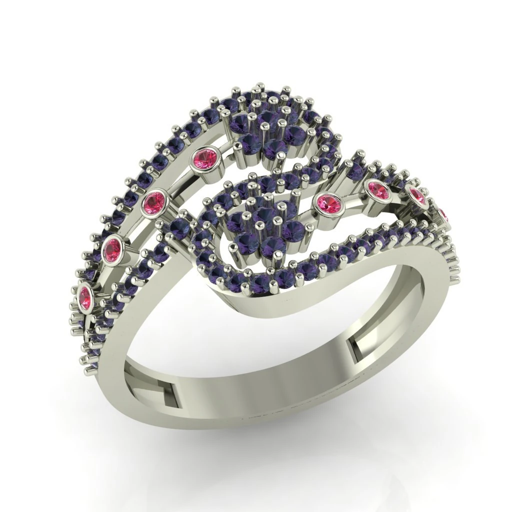 diamond ring for ladies 3D Print Model .c4d .max .obj .3ds .fbx .stl .blend 