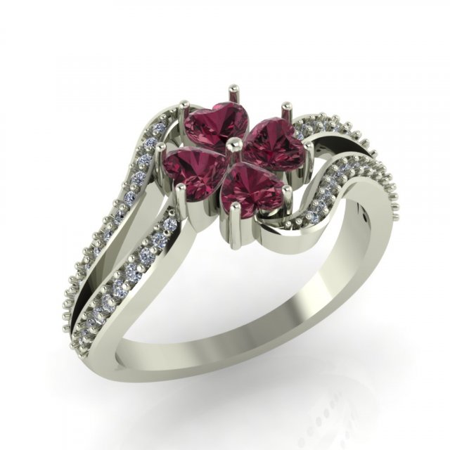 diamond ring for ladies 3D Baskı Modeli .c4d .max .obj .3ds .fbx .stl .blend 