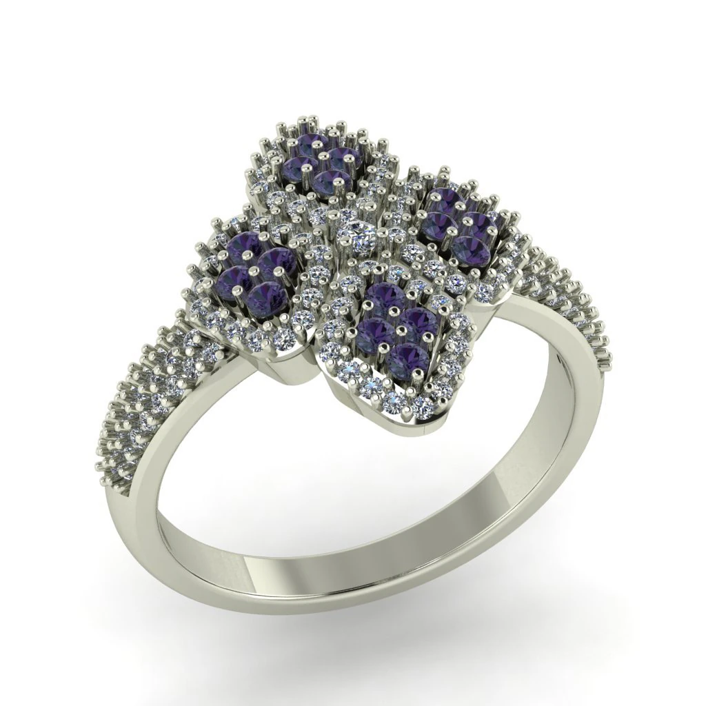 diamond ring for ladies 3D Print Model .c4d .max .obj .3ds .fbx .stl .blend