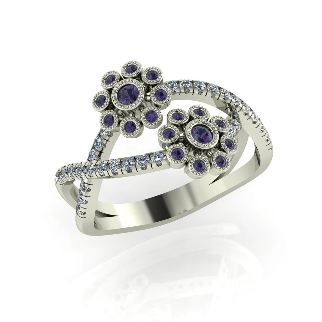diamond ring for ladies 3D Print Model .c4d .max .obj .3ds .fbx .stl .blend 