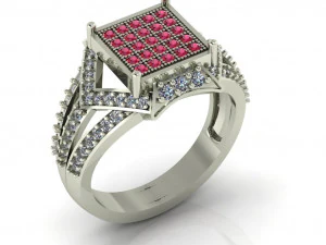 여성용 다이아몬드 반지 3D 프린트 모델