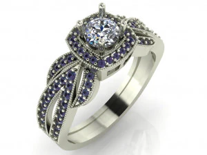 кільце з діамантом для жінок 3D Принт Модель