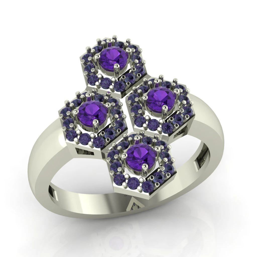 diamond ring for ladies 3D Print Model .c4d .max .obj .3ds .fbx .stl .blend 