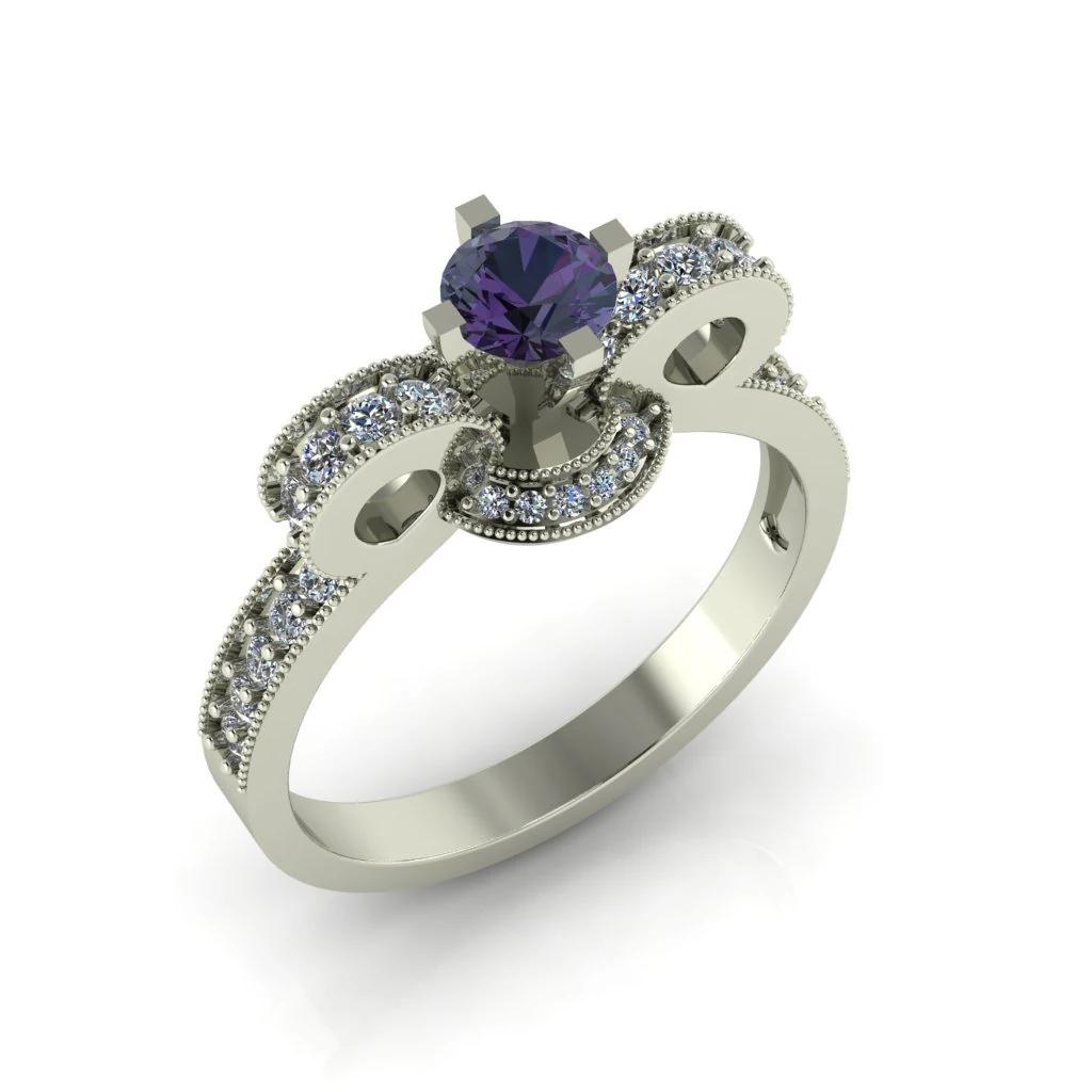 diamond ring for ladies 3D Print Model .c4d .max .obj .3ds .fbx .stl .blend