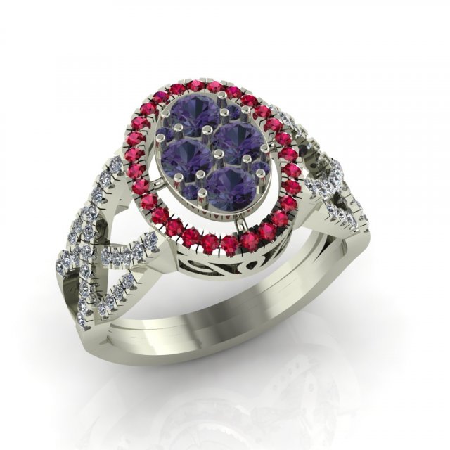 diamond ring for ladies 3D Baskı Modeli .c4d .max .obj .3ds .fbx .stl .blend 