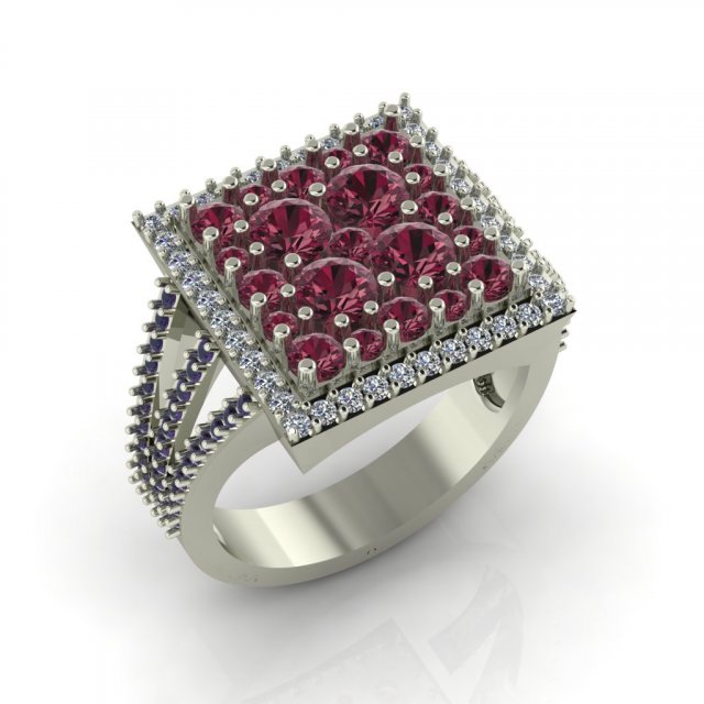 diamond ring for ladies 3D Baskı Modeli .c4d .max .obj .3ds .fbx .stl .blend 