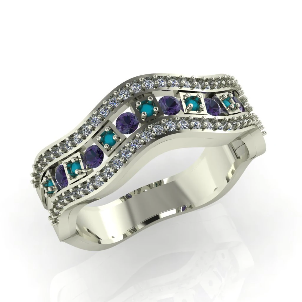 diamond ring for ladies 3D Print Model .c4d .max .obj .3ds .fbx .stl .blend 