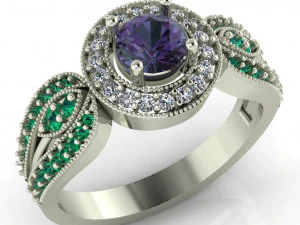 महिलाओं के लिए हीरे की अंगूठी 3D प्रिंट मॉडल