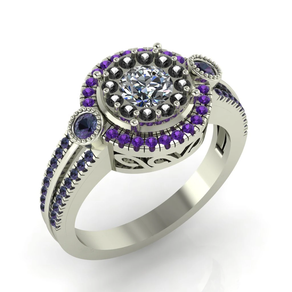diamond ring for ladies 3D Print Model .c4d .max .obj .3ds .fbx .stl .blend 