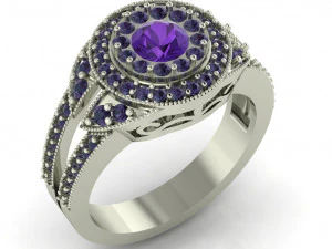 महिलाओं के लिए हीरे की अंगूठी 3D प्रिंट मॉडल