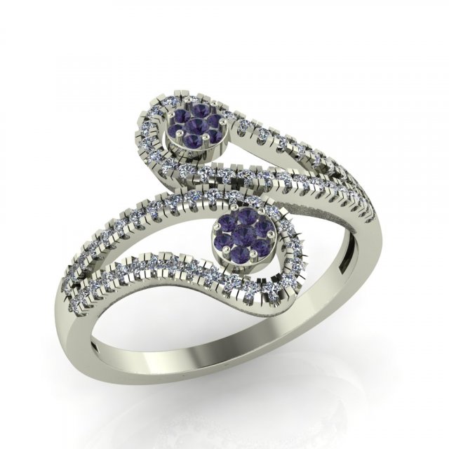 diamond ring for ladies 3Dプリントモデル .c4d .max .obj .3ds .fbx .stl .blend 