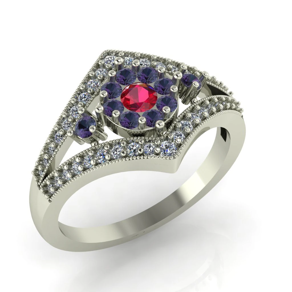 diamond ring for ladies 3D Print Model .c4d .max .obj .3ds .fbx .stl .blend 