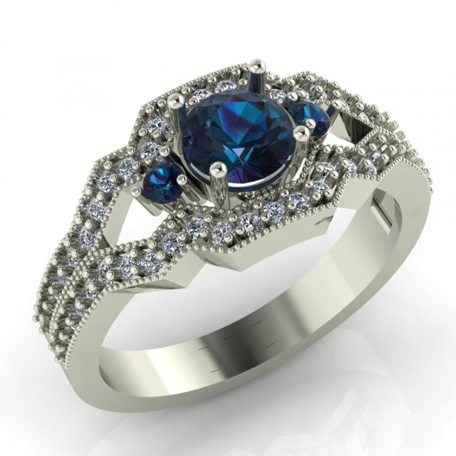 diamond ring for ladies 3Dプリントモデル .c4d .max .obj .3ds .fbx .stl .blend 