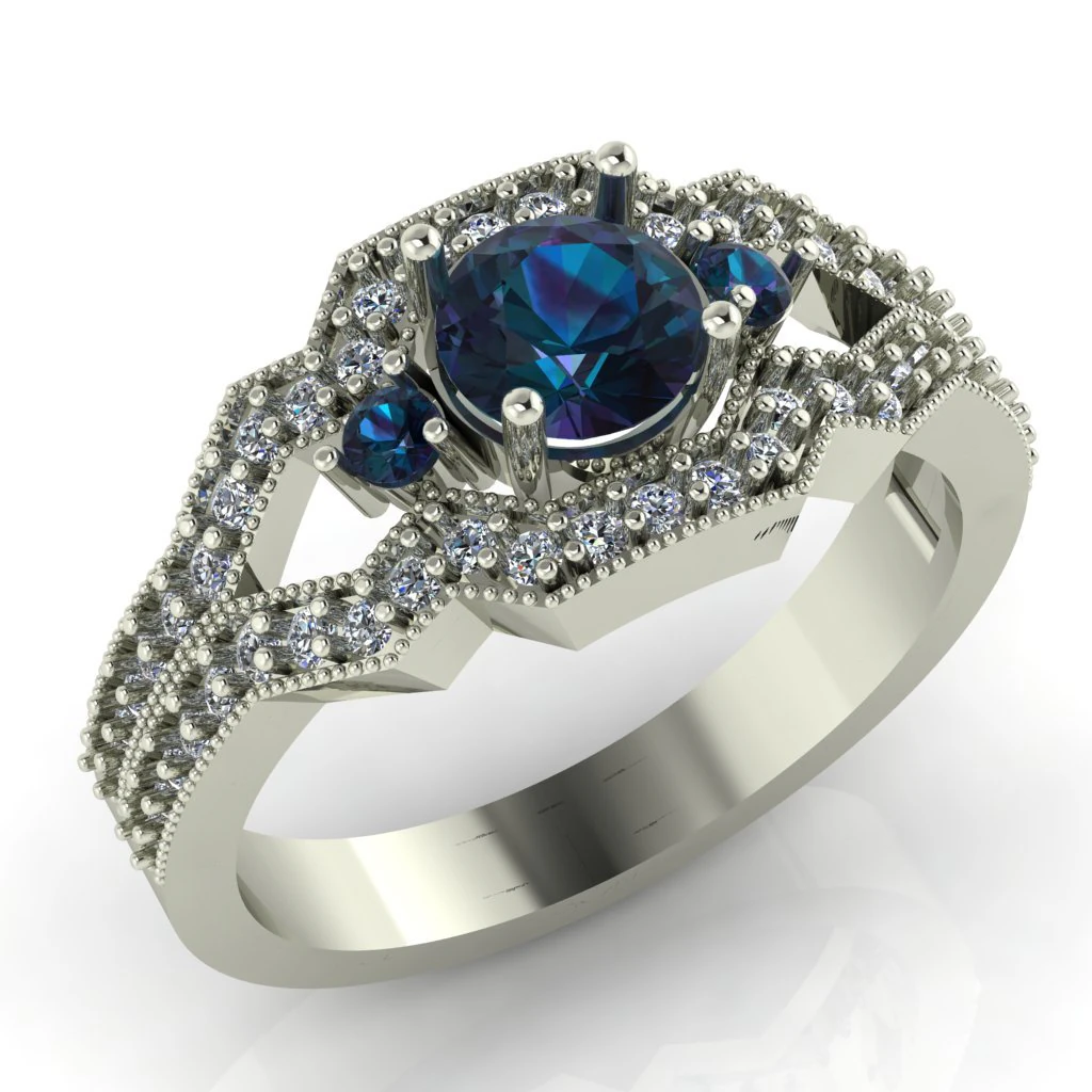 diamond ring for ladies 3D Print Model .c4d .max .obj .3ds .fbx .stl .blend