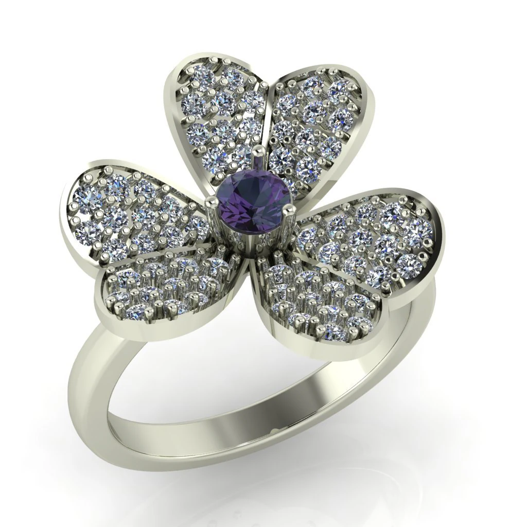 diamond ring for ladies 3D Print Model .c4d .max .obj .3ds .fbx .stl .blend