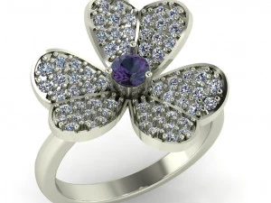 Diamantring für Damen 3D Druckmodell