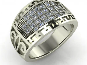 Diamantring für Damen 3D Druckmodell
