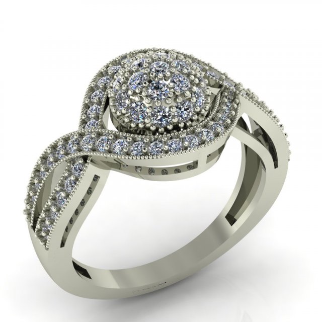 diamond ring for ladies 3Dプリントモデル .c4d .max .obj .3ds .fbx .stl .blend 