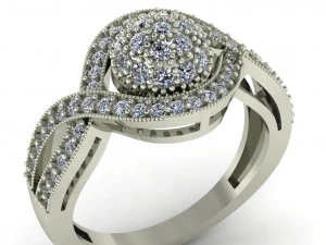 महिलाओं के लिए हीरे की अंगूठी 3D प्रिंट मॉडल