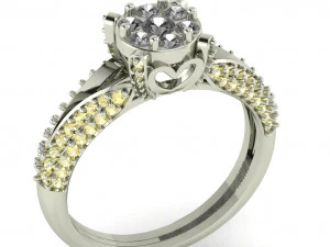 pierścionek z brylantem dla pań Model do druku 3D