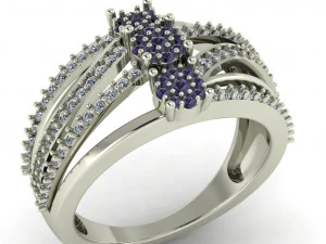 pierścionek z brylantem dla pań Model do druku 3D