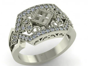 レディース用ダイヤモンドリング 3Dプリントモデル