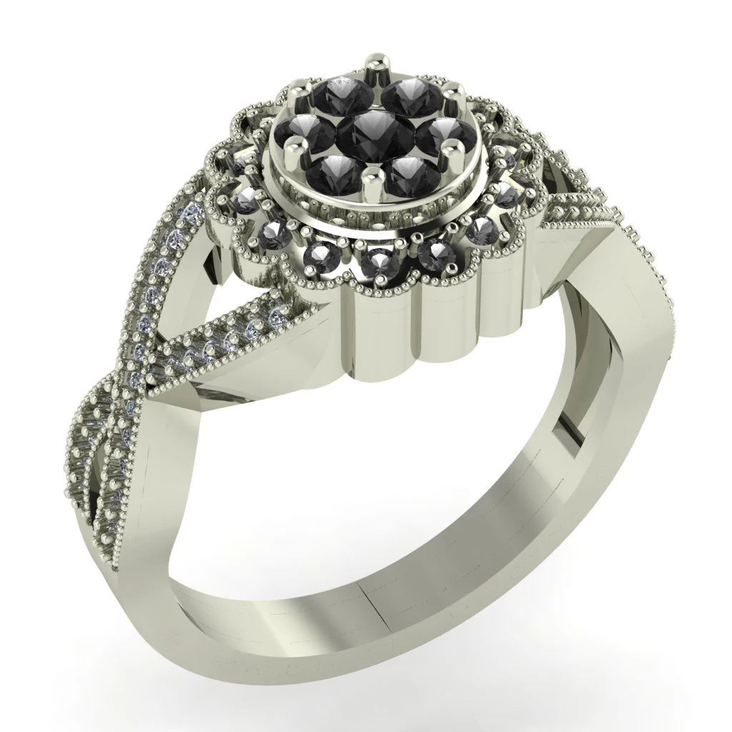 diamond ring for ladies 3D Print Model .c4d .max .obj .3ds .fbx .stl .blend