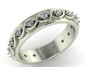 Diamantring für Damen 3D Druckmodell