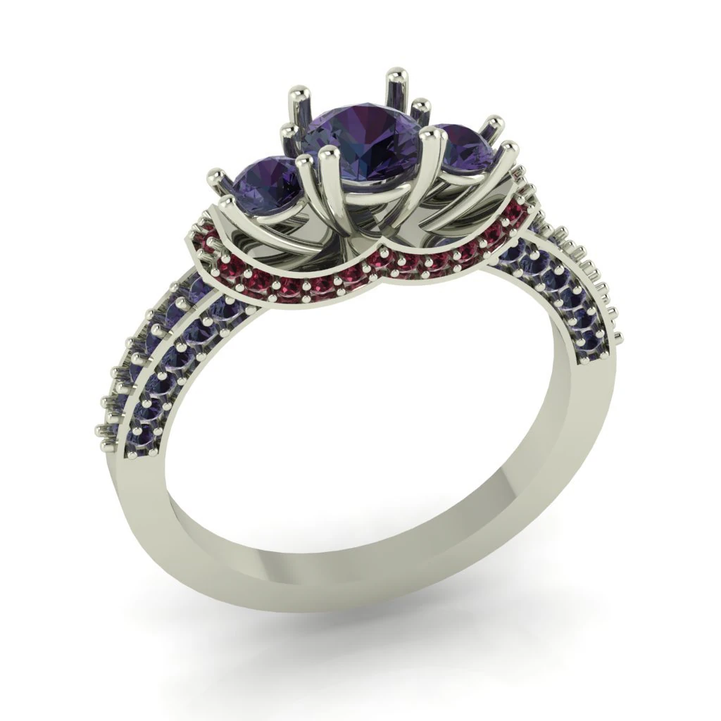 diamond ring for ladies 3D Print Model .c4d .max .obj .3ds .fbx .stl .blend 