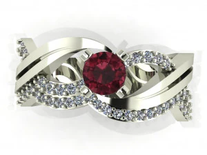 여성용 다이아몬드 반지 3D 프린트 모델