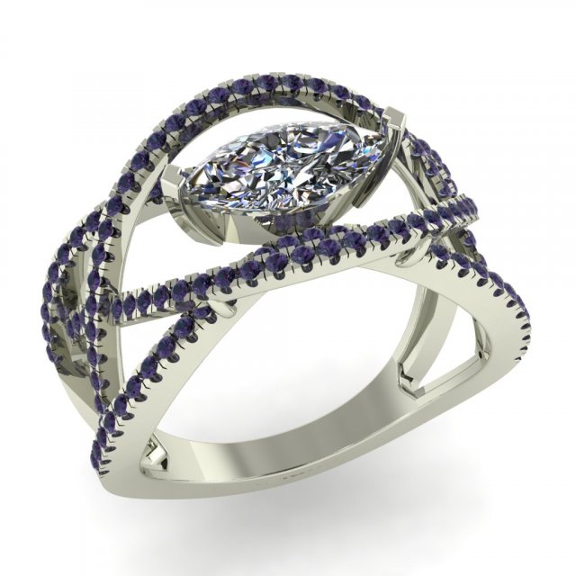 diamond ring for ladies 3D 프린트 모델 .c4d .max .obj .3ds .fbx .stl .blend 