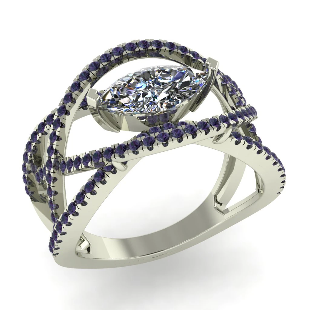 diamond ring for ladies 3D Print Model .c4d .max .obj .3ds .fbx .stl .blend