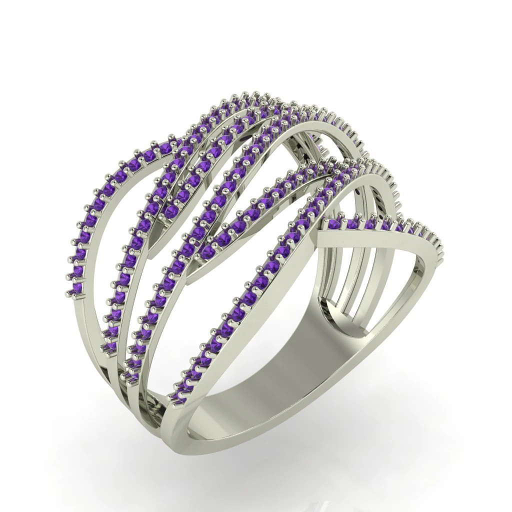 diamond ring for ladies 3D Print Model .c4d .max .obj .3ds .fbx .stl .blend