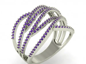 महिलाओं के लिए हीरे की अंगूठी 3D प्रिंट मॉडल