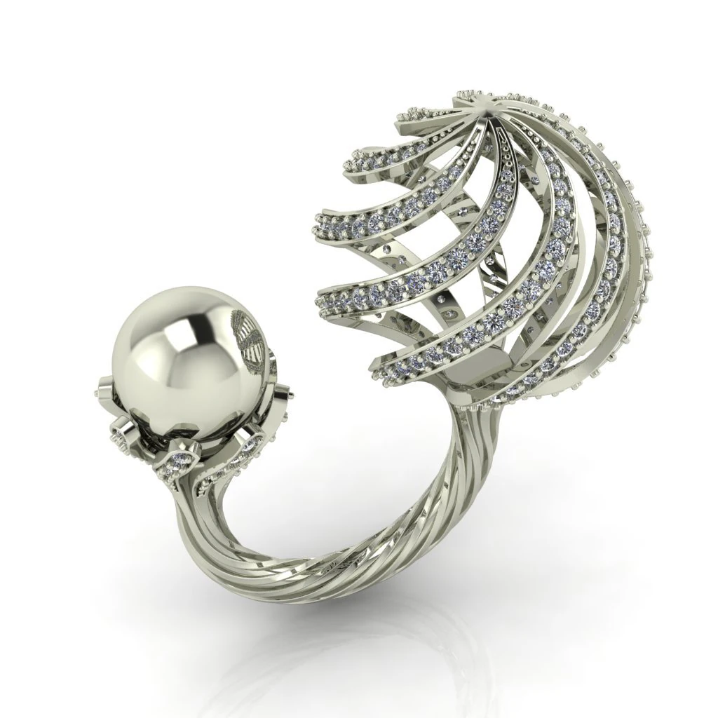 diamond ring for ladies 3D Print Model .c4d .max .obj .3ds .fbx .stl .blend 